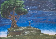 Мансурова Яна, Ульяновская обл. 
«Триединство», 2005 г. картина нарисована ногами, бумага, гуашь, размер оригинала 43Х62